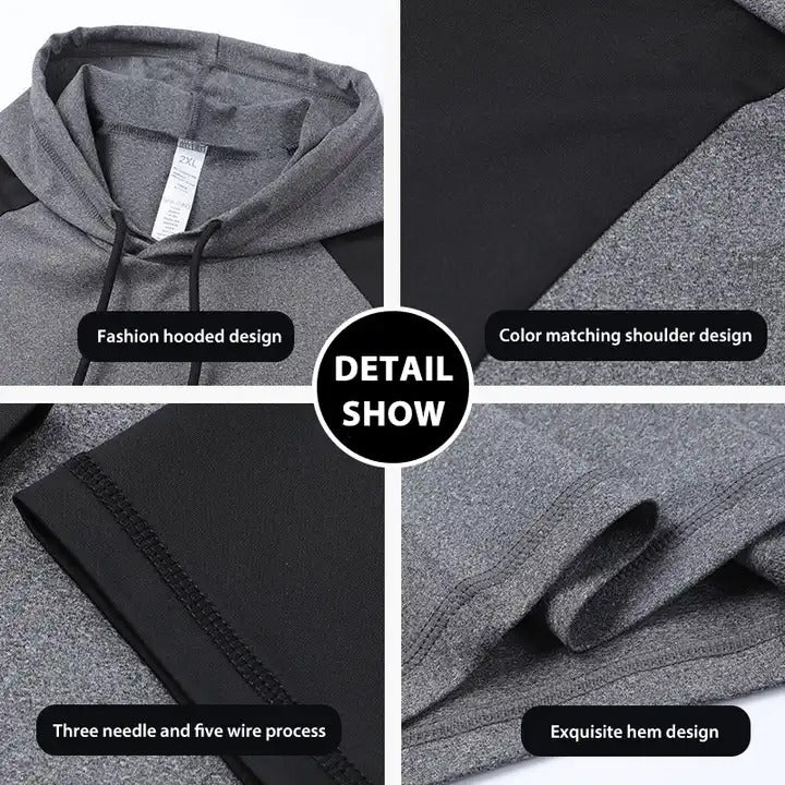 Gym Wears mens long sleeve t shirts Boxy Hoodie - Athlympia